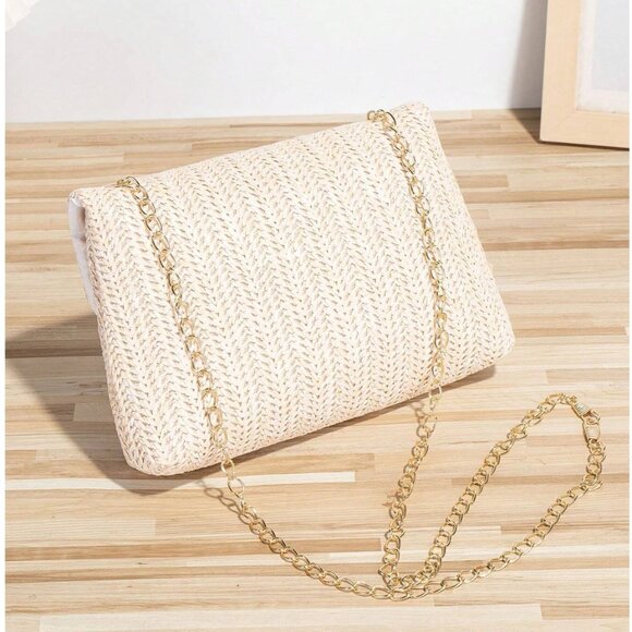 Shoulder Straw Bag Small Beige - Picture 4 of 4